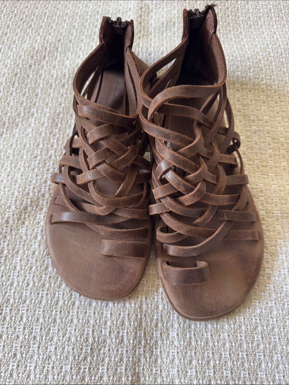 Women's size 7 Brown Custom-made Greek Leather Sandals